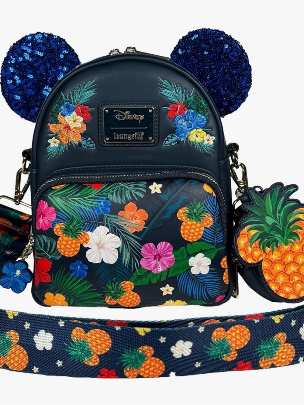Loungefly Exclusive Aloha Mickey Convertible Mini Backpack with coin purse NWT
